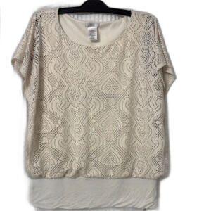 Halo Ivory Lace Design Blouse Size L